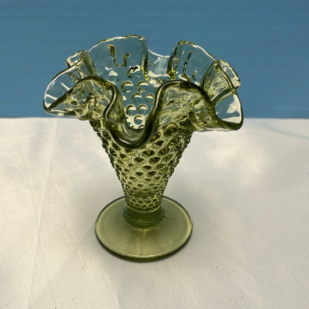 Fenton parfait glass hobnail finish.